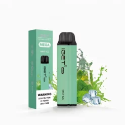 IGET Mega 3000 Puff - Mint Ice - 10ml 5% Nikotin Engangsvape
